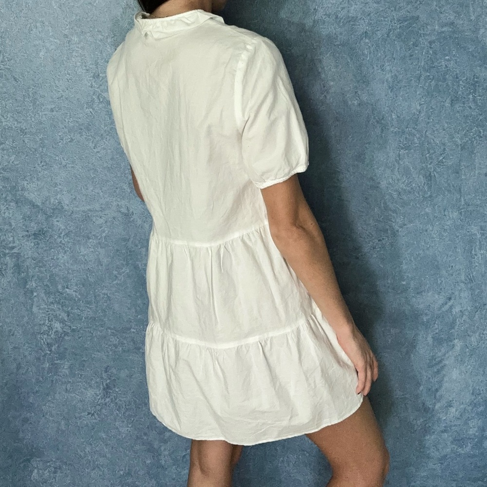 Zara White Mini Babydoll Dress - Picture 4 of 5